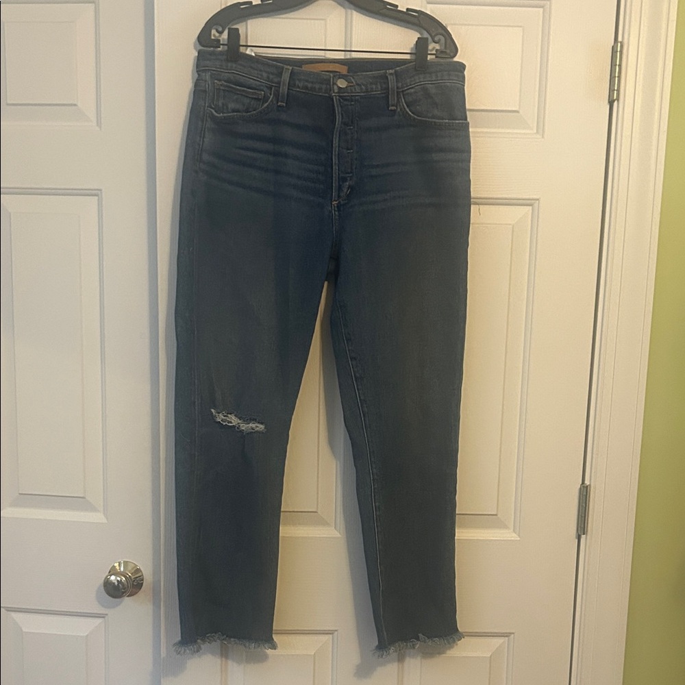 Joe's Jeans Distressed Ankle Jeans in Dark Blue